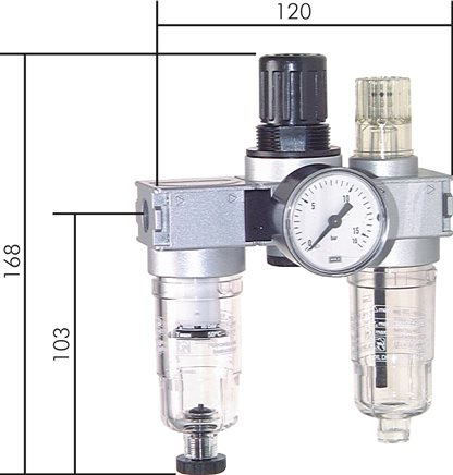 Exemplary representation: 3-part maintenance unit - Multifix series 0