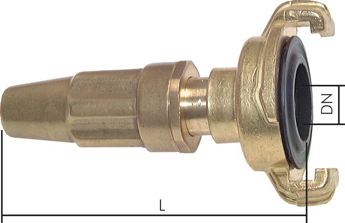 Exemplary representation: Hose sprayer for garden hose quick coupling, brass