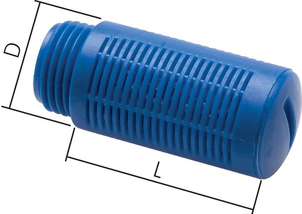 Exemplary representation: Plastic muffler with granulate filling