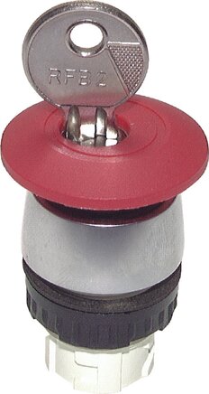 Exemplary representation: Actuator attachment for push-button valve, emergency stop button