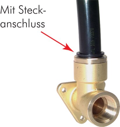 Exemplarische Darstellung: Wanddose mit Steckanschluss, Messing