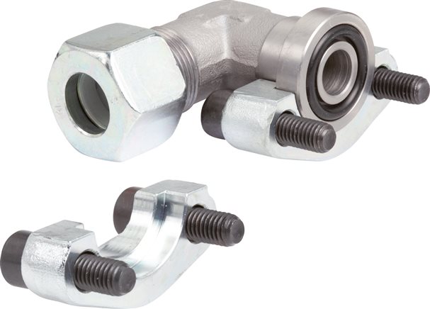 Exemplary representation: Angular flange screw joint with split SAE flange, galvanised steel