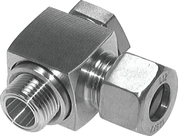 Exemplary representation: Throttle-free swivel fitting, G-thread, 1.4571