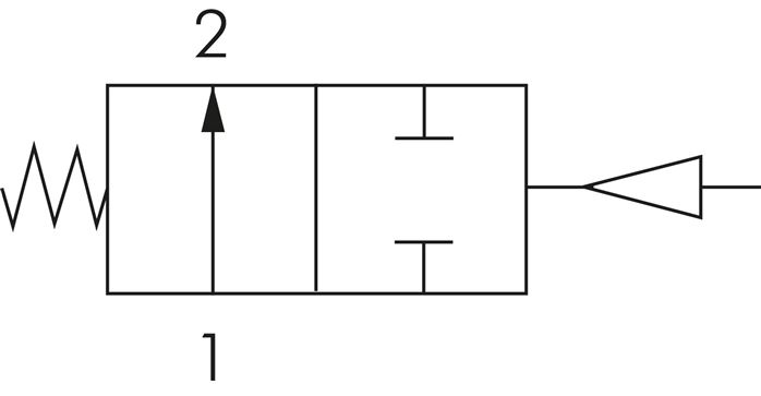 Schematic symbol: Pneumatic diaphragm valve - normally open at rest