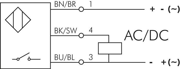 Schaltsymbol: 3-Leiter-Reed-Sensor